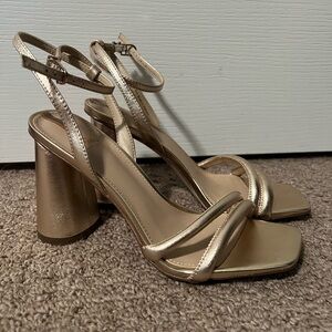 Sam Edelman Metallic Gold Strappy Heels